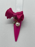 Magnetic dark pink bow charm